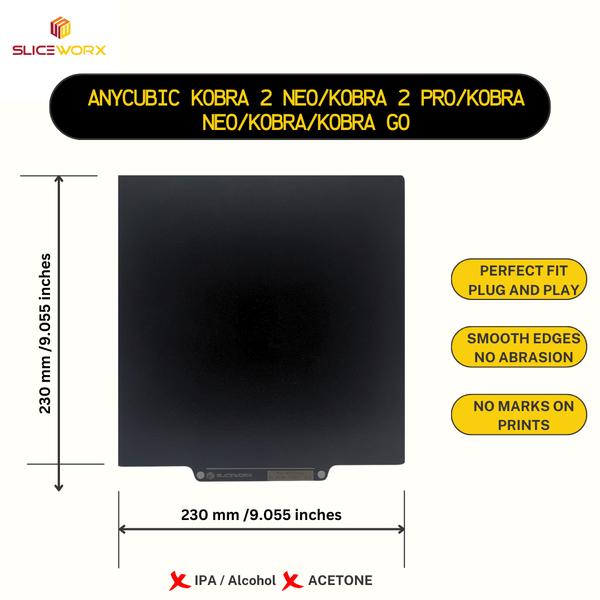 SLICEWORX Flex Dipped Plate Textured Spring Steel Sheet 230x230mm for