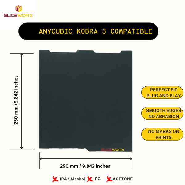 Cama / Mesa magnética PEI 430 x 410 mm | Kobra Max | Anycubic Cama / Mesa magnética PEI 430 x 410 mm | Kobra Max | Anycubic