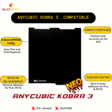 SLICEWORX Flex Dipped Plate Textured Spring Steel Sheet 250x250mm for Anycubic KOBRA3 3D PRINTER