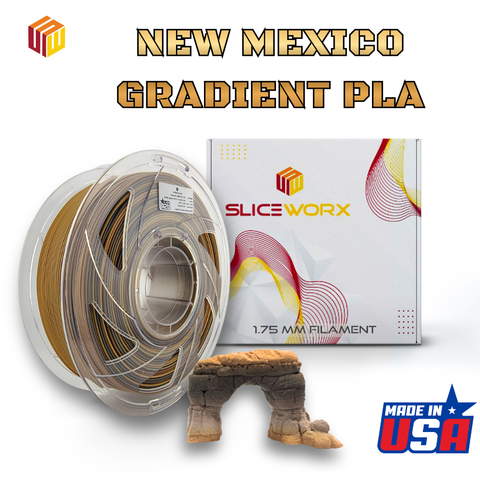 Sliceworx PLA Matte Gradient Filament 1.75 mm - New Mexico-5 color gradient