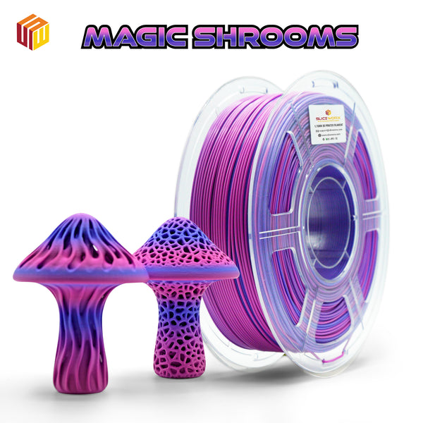 MUSHROOMMATESTOOL COLOR Y.RAINBOW×PURPLE Sliceworx PLA Matte Gradient Filament 1.75 mm - MAGIC SHROOMS