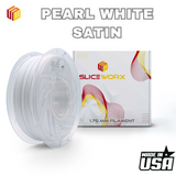 SLICEWORX - PLA Satin Pearl White Filament 1.75 mm for FDM Printers - MADE IN USA