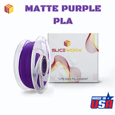 SLICEWORX - PLA Matte Purple Filament 1.75 mm for FDM Printers - MADE IN USA