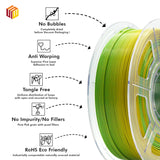 Sliceworx PLA Matte Gradient Filament 1.75 mm -BANANAAH!- Green and Yellow