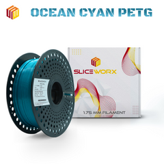 SLICEWORX - PETG OCEAN CYAN Filament 1.75 mm for FDM Printers