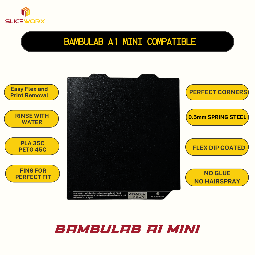 Bambulab Compatible PEI Textured Spring Steel Sheet 184x184mm for