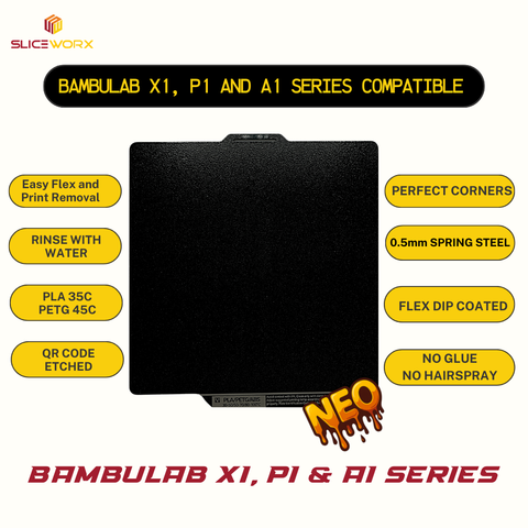 Bambulab Compatible Textured Spring Steel Sheet 257x257mm for X1C,X1E,P1P,P1S,A1 3D Printer