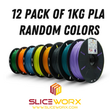 Sliceworx 1.75mm PLA filament 12 pack x 1Kg Random Combination of Colors