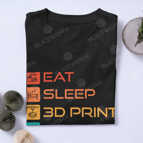 SLICEWORX 3D Printing Meme Shirts - EAT SLEEP 3DPRINT REPEAT -Unisex