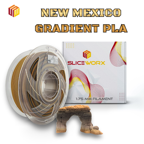 Sliceworx PLA Matte Gradient Filament 1.75 mm - New Mexico-5 color gradient