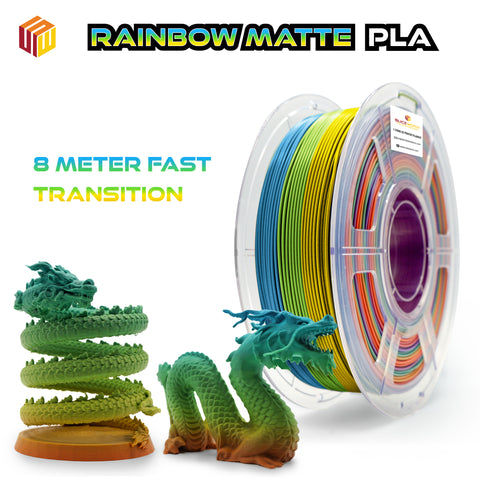 Sliceworx PLA Matte Gradient Filament 1.75 mm - Dreamy Rainbow-7 color gradient