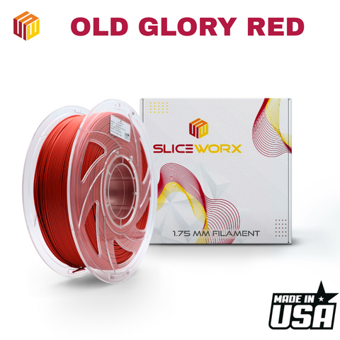 SLICEWORX - PLA Matte OLD GLORY RED Filament 1.75 mm for FDM Printers - MADE IN USA