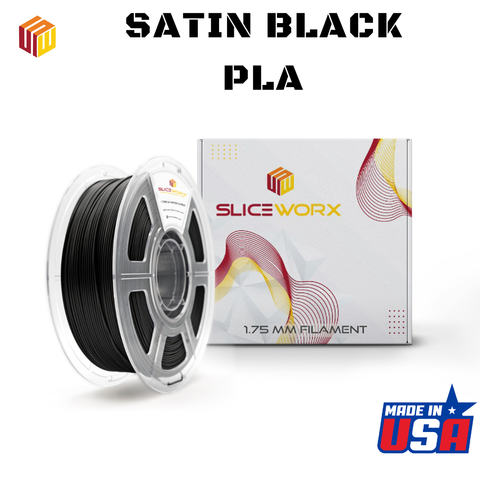 SLICEWORX - PLA Satin BLACK Filament 1.75 mm for high speed printers-No Layer Lines
