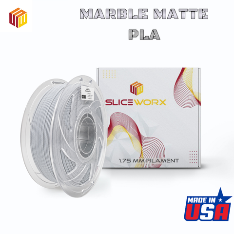 SLICEWORX - PLA MATTE MARBLE PLA Filament 1.75 mm for FDM Printers - MADE IN USA