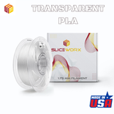 SLICEWORX - PLA Transparent Natural Clear Filament 1.75 mm for FDM Printers - MADE IN USA