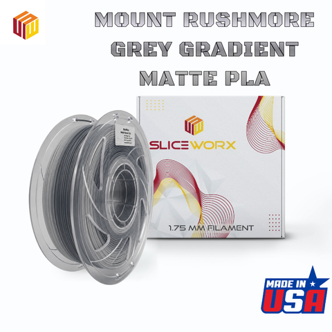 SLICEWORX - PLA MOUNT RUSHMORE GREY GRADIENT Matte PLA Filament 1.75 mm for FDM Printers - MADE IN USA