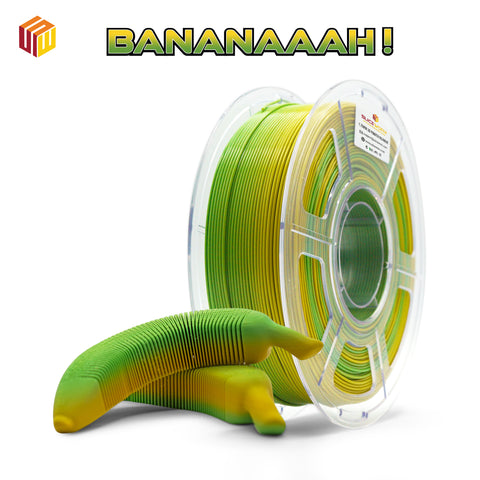 Sliceworx PLA Matte Gradient Filament 1.75 mm -BANANAAH!- Green and Yellow