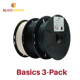Premium PLA Filament Bundle BASICS 3-Pack -Omni White, Onyx Black, Engineers Grey