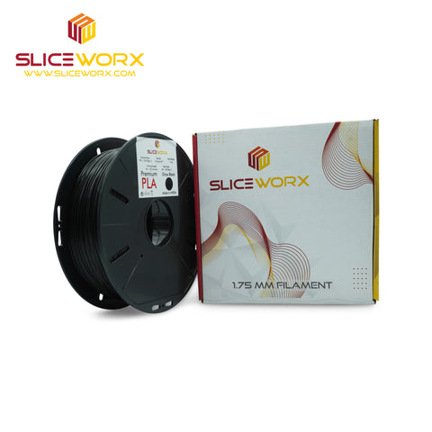 SLICEWORX - Onyx Black 1.75 mm PLA Filament for FDM Printers